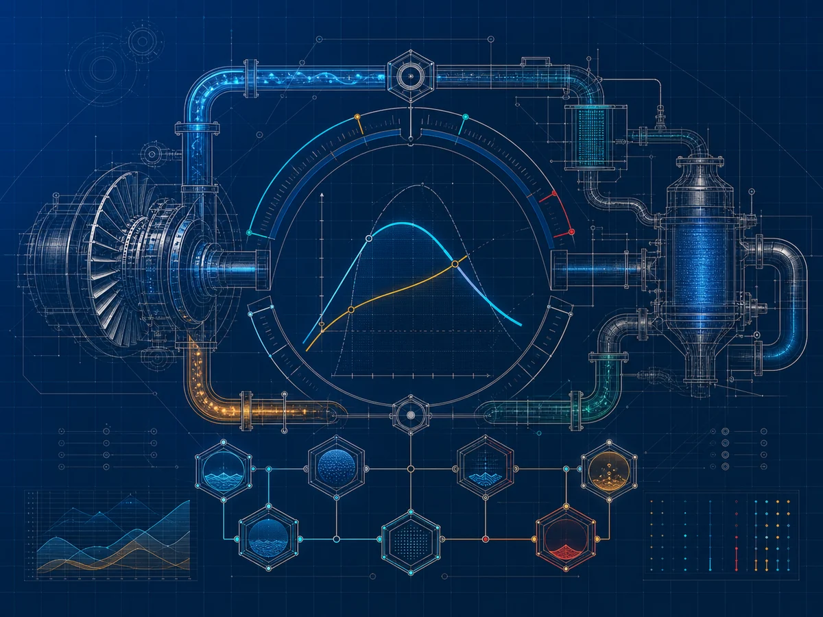 Abstract thermodynamic instrument artwork for SteamCalc